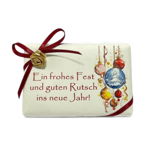 Pflanzenseife Frohes Fest und Guten Rutsch ins neue Jahr Vanille