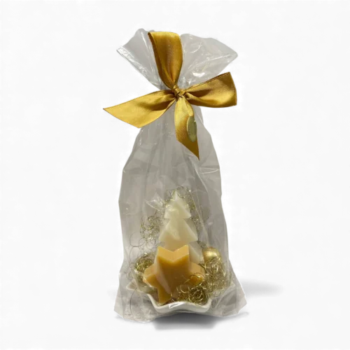 Schafmilchseife Classic Zirbe mit Porzellanseifenunterteller Stern